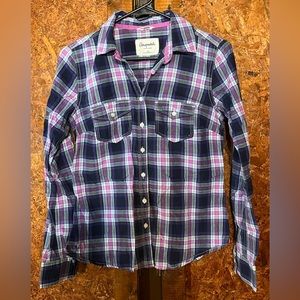 Aeropostale medium purple plaid long sleeve shirt
